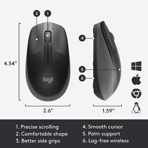 Logitech M190 Mus Black / Anthracite