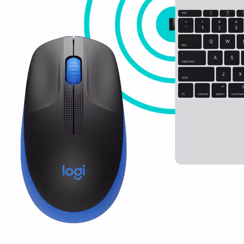 Logitech M190 mouse RF Wireless Optical Svart/Blå