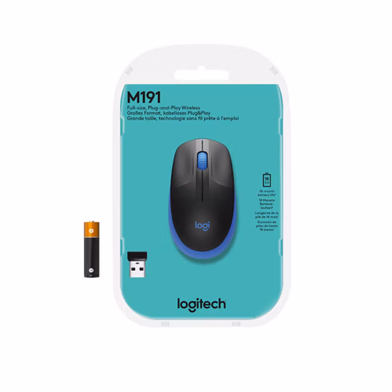 Logitech M190 mus RF trådlös optisk 1000 DPI för både vänster- och högerhänta