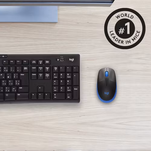 Logitech M190 mouse RF Wireless Optical Svart/Blå