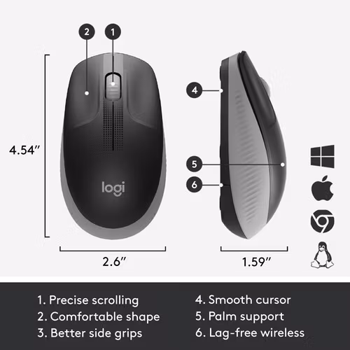 Logitech M190 mouse Svart/ Grå
