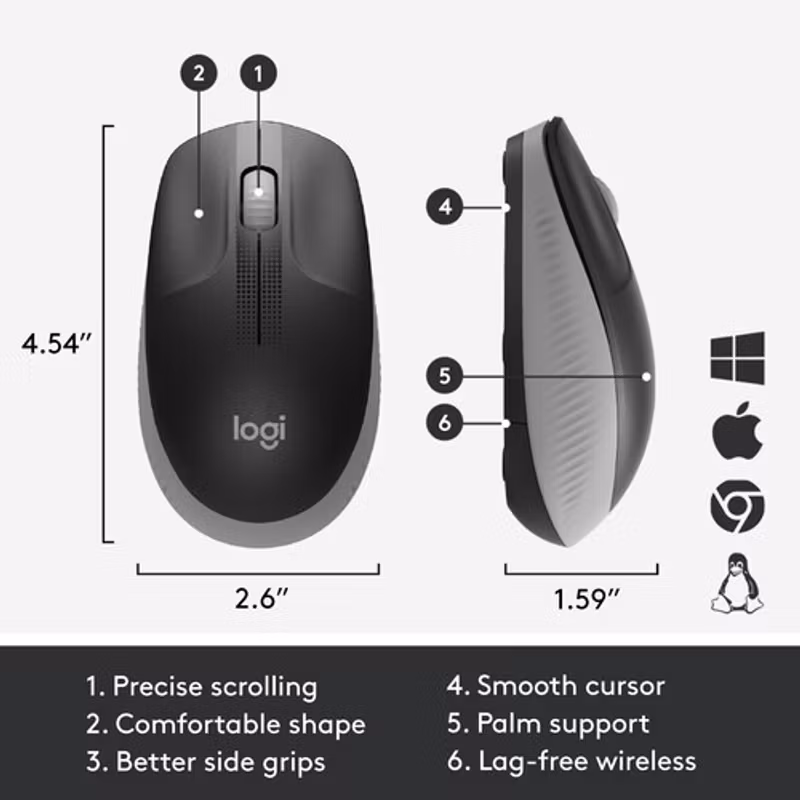 Logitech M190 mouse Svart/ Grå