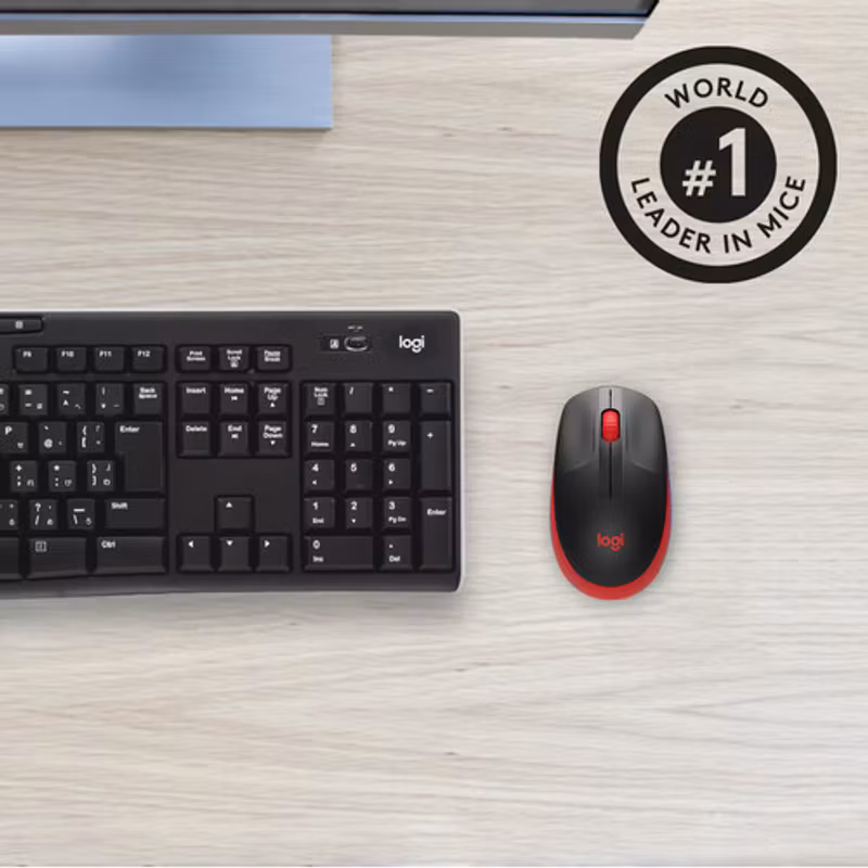 Logitech M190 mouse RF Wireless Optical Röd