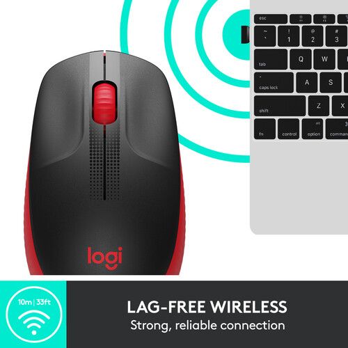 Logitech M190 mouse RF Wireless Optical Röd