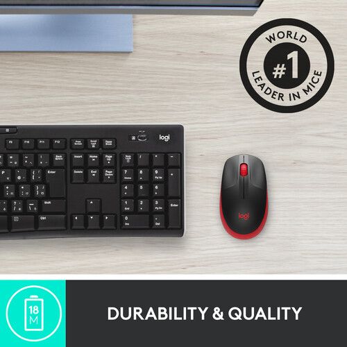 Logitech M190 mouse RF Wireless Optical Röd
