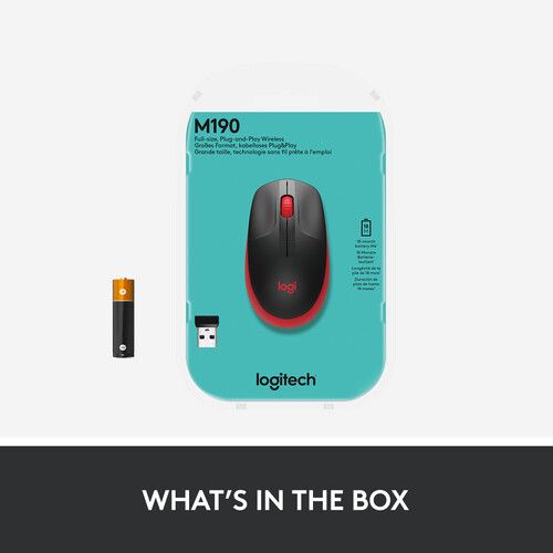 Logitech M190 mouse RF Wireless Optical Röd