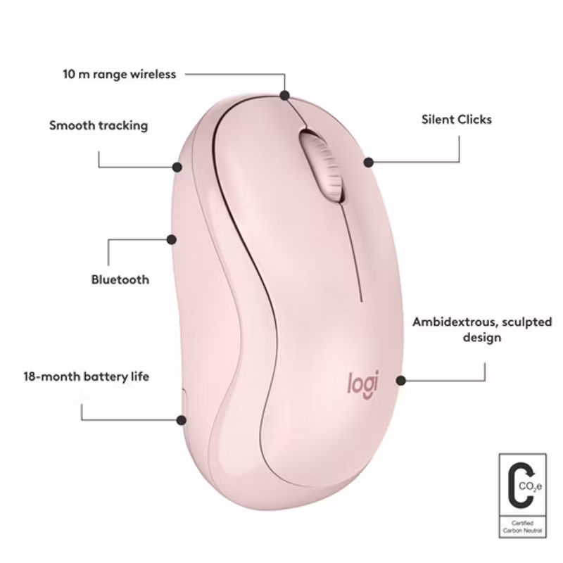 Logitech M240 Silent Mus Pink