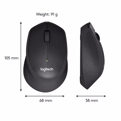 Logitech M330 Silent Plus Mouse Noiseless Black
