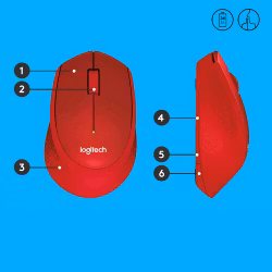 Logitech M330 Silent Plus mouse Red