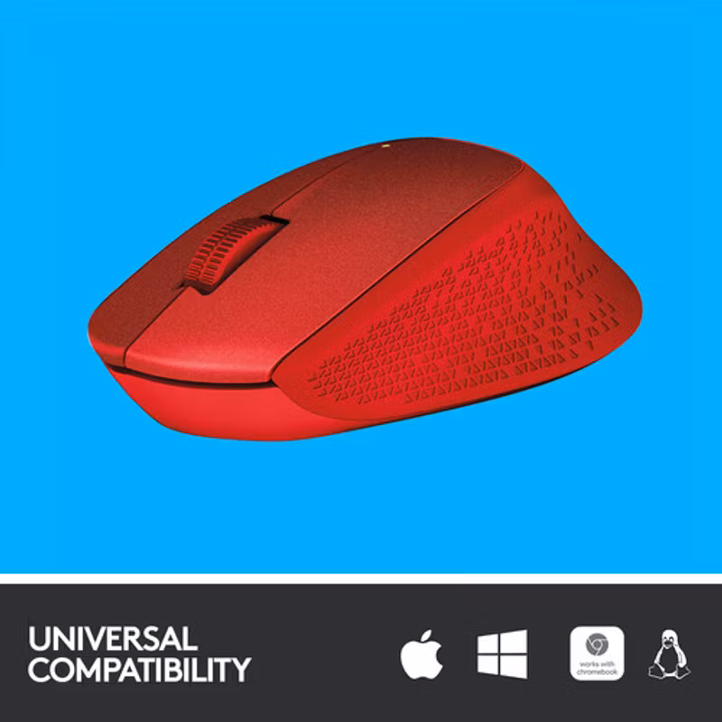 Logitech M330 Silent Plus mouse Red
