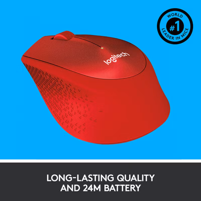 Logitech M330 Silent Plus mouse Red