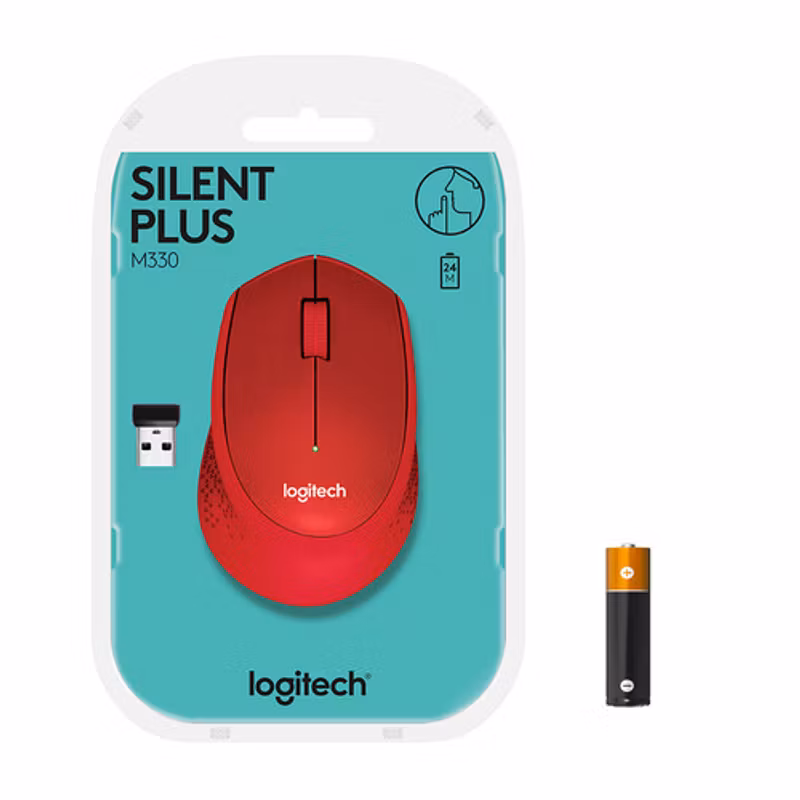 Logitech M330 Silent Plus mouse Red