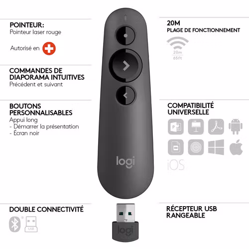 Logitech R500, presenter (graphite)