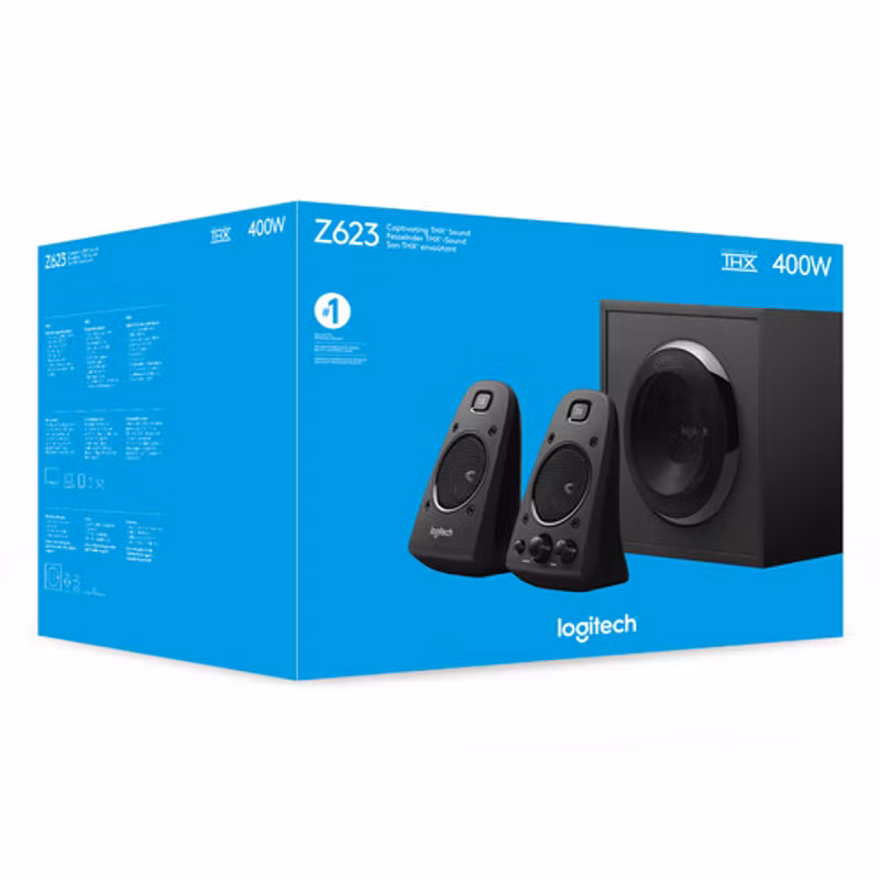 Logitech Z623 THX-certifierat 2.1-högtalarsystem, svart