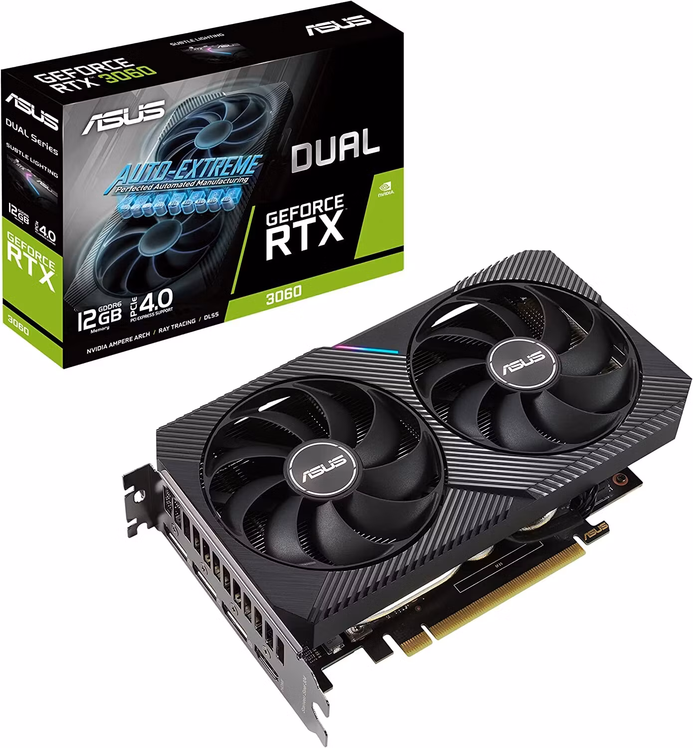 Asus GeForce RTX 3060 DUAL OC V2 LHR - 12GB - 3x DisplayPort, 1x HDMI 2.1