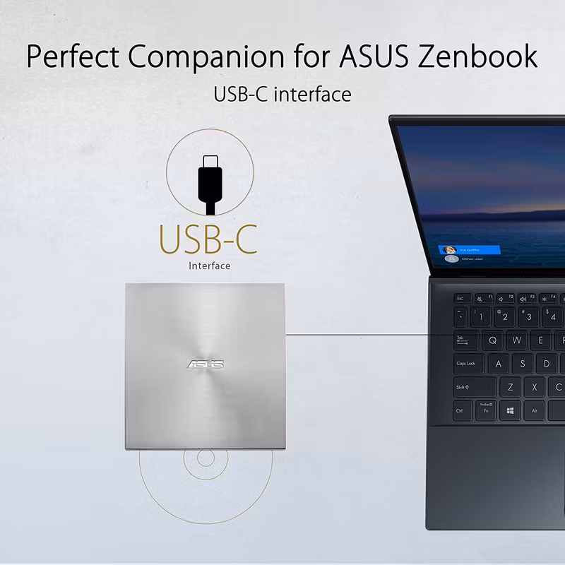 Asus ZenDrive U8M Extern DVD Brännare Silver