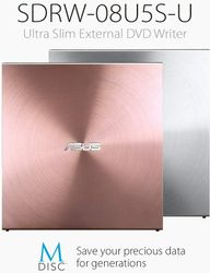 Asus SDRW-08U5S-U External DVD Writer (Rose Gold, USB 2.0, M-DISC)