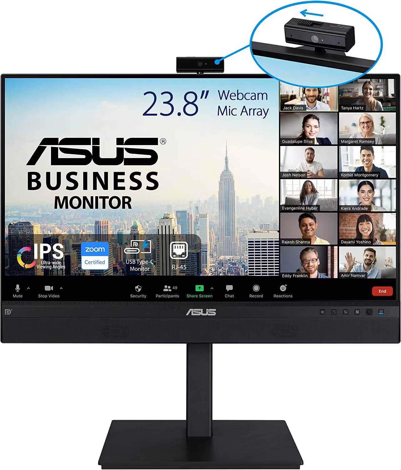 ASUS BE24ECSNK - 24 - LED - FullHD, 60 Hz, IPS, webcam, black