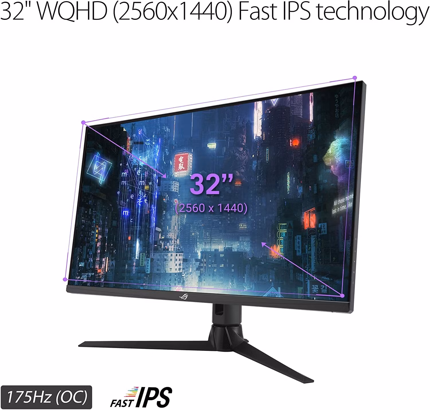 ASUS ROG Strix XG32AQ - 32 - LED - QHD, HDR, Adaptive-Sync, 175Hz panel, black