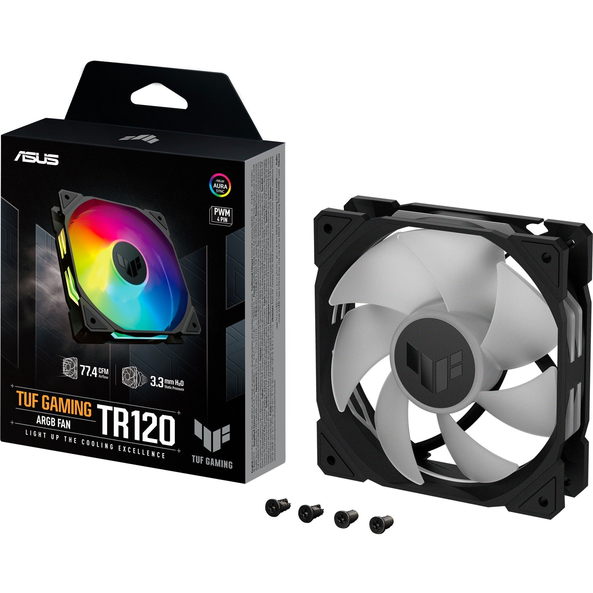 Asus TUF Gaming TR 120 ARGB PWM-fläkt, 120 mm svart/transperent