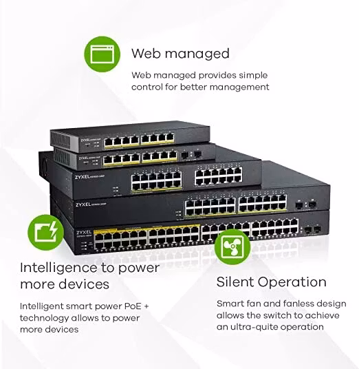 Zyxel GS1900-24 Switch 24 Portar