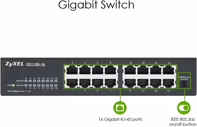 Zyxel GS1100-16 rev 3 switch