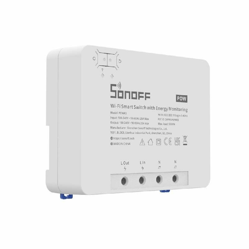 Sonoff POWR3 Smart strömställare 100-240 V 50 / 60 hz 25 A 162 mm Vit