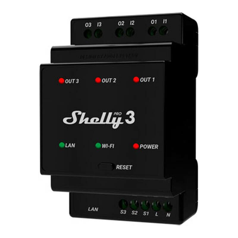 Shelly Pro 3 WiFi 3-Kanal DIN-skena-relä