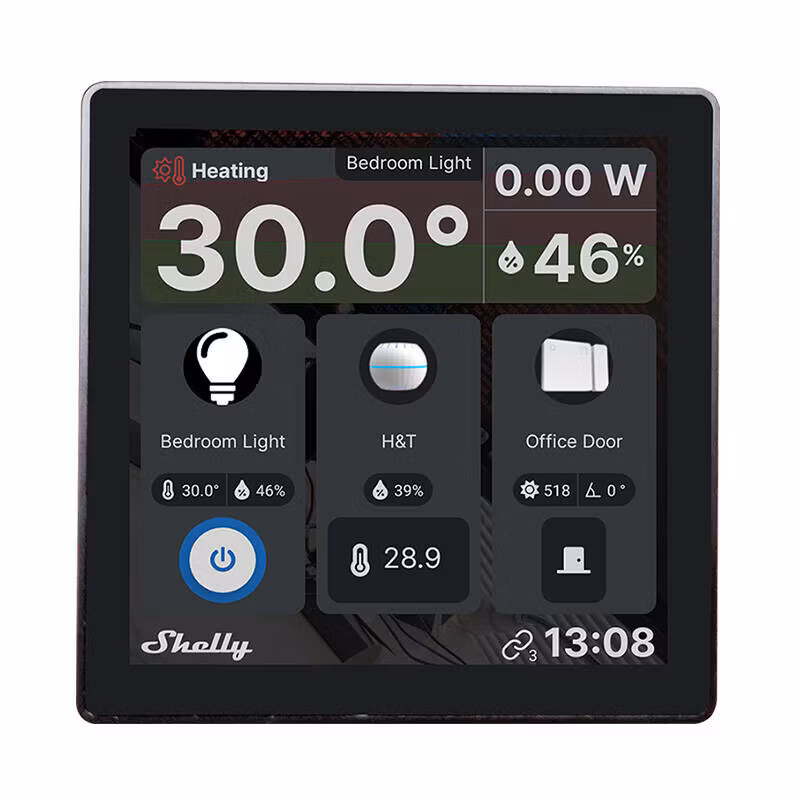 Shelly Smart Control Panel with 5A Switch Wall Display Svart