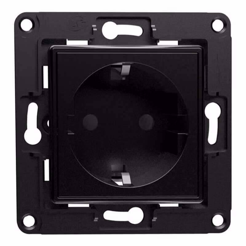 Shelly vägguttag Svart