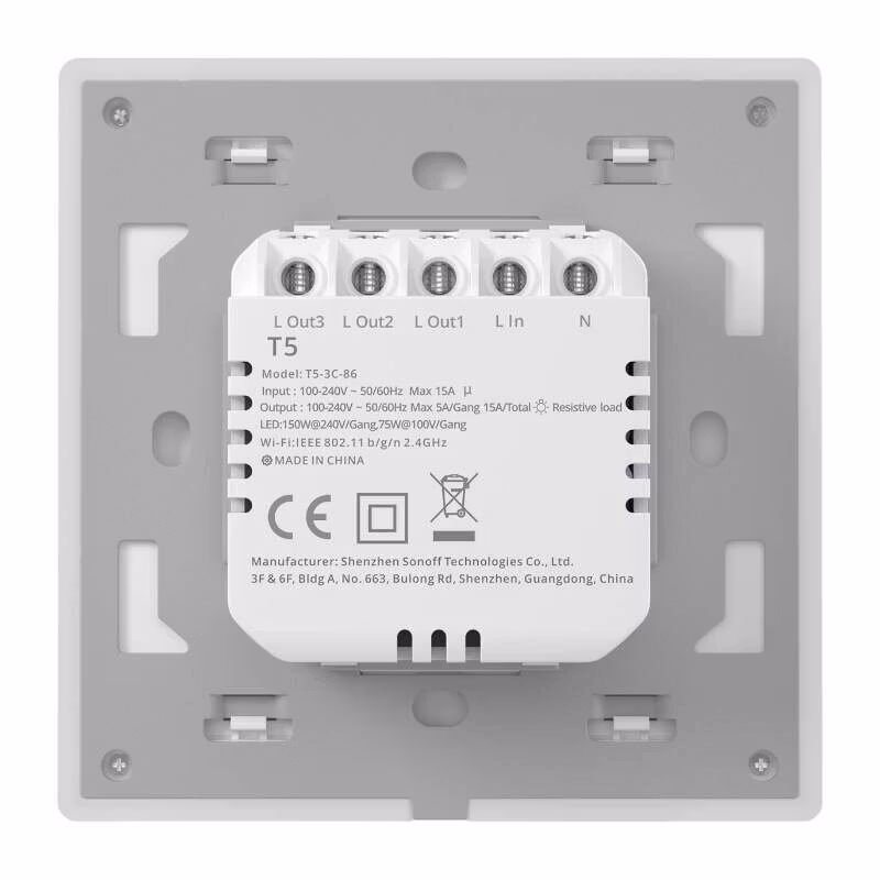 Smart WiFi Touch Wall Switch Sonoff TX T5 4C (4-channel)