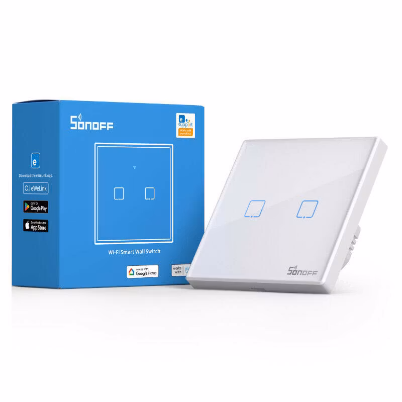 Smart Switch WiFi + RF 433 Sonoff T2 EU TX (2-channel) updated