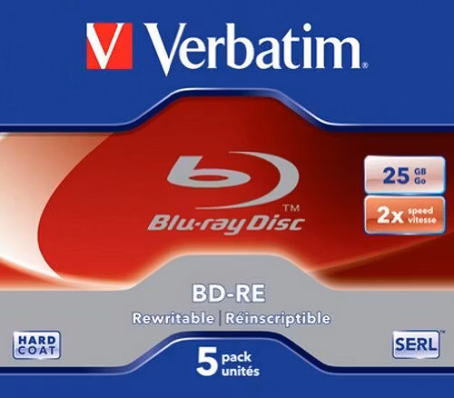 BD-RE 2x JC 25GB Verbatim white Blue 5 pieces
