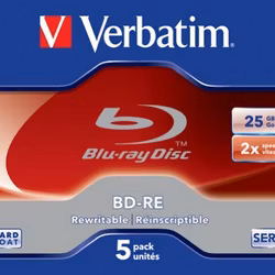 BD-RE 2x JC 25GB Verbatim white Blue 5 pieces