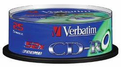 Verbatim CDR 52x CB 700MB Verbatim Protection 25 pieces