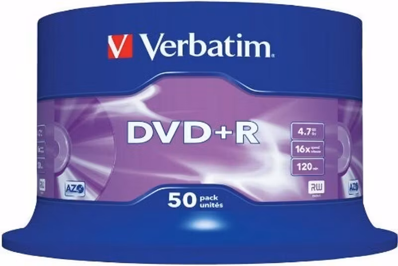Verbatim DVD+R 16x CB 4,7GB 50-pack