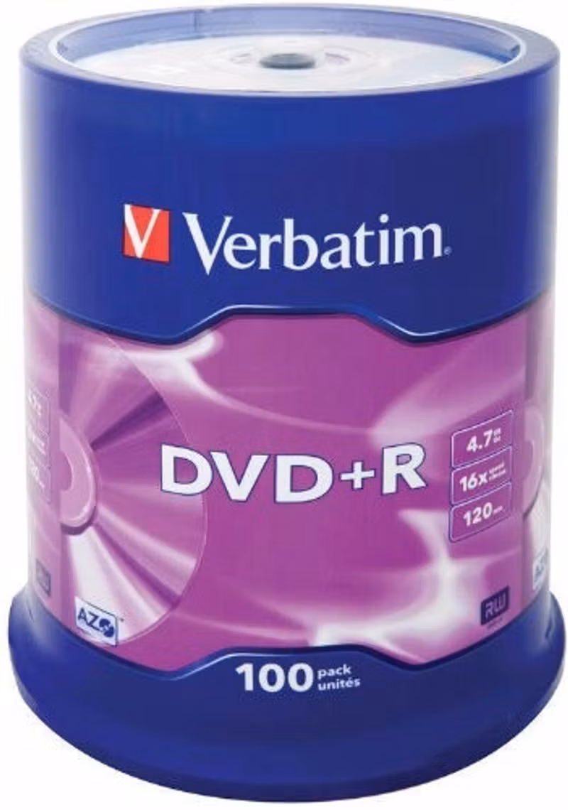 Verbatim DVD+R 16x CB 4,7GB 100-pack
