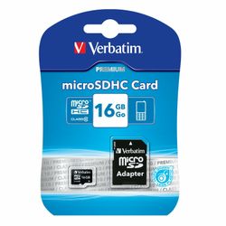 Verbatim microSD 16GB + adapter Cl10 SDHC