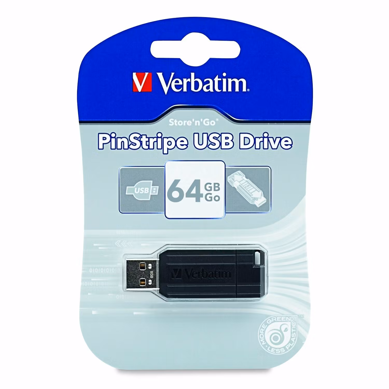 Verbatim USB 64GB 3/10 PStripe black