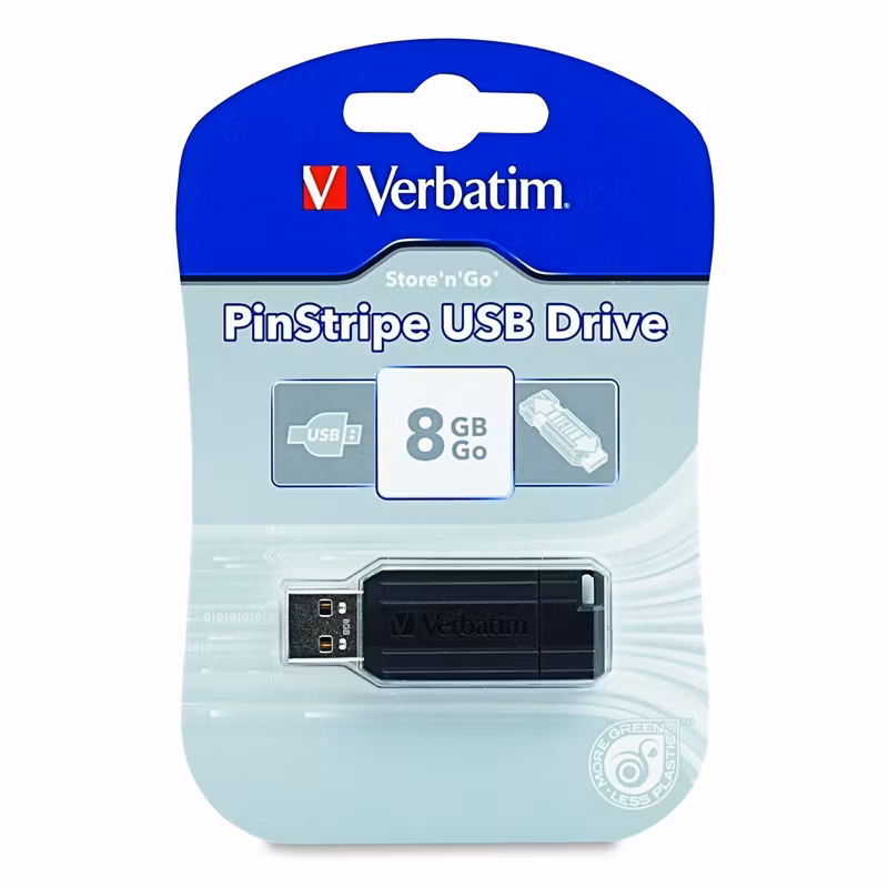 Verbatim USB 8GB 3/10 PStripe black