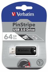 Verbatim Verbatim Store 'n' Go PinStripe black 64GB, USB 3.0 (49318)