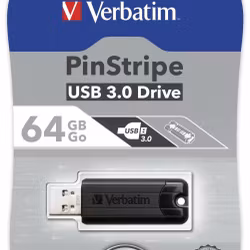 Verbatim Verbatim Store 'n' Go PinStripe black 64GB, USB 3.0 (49318)