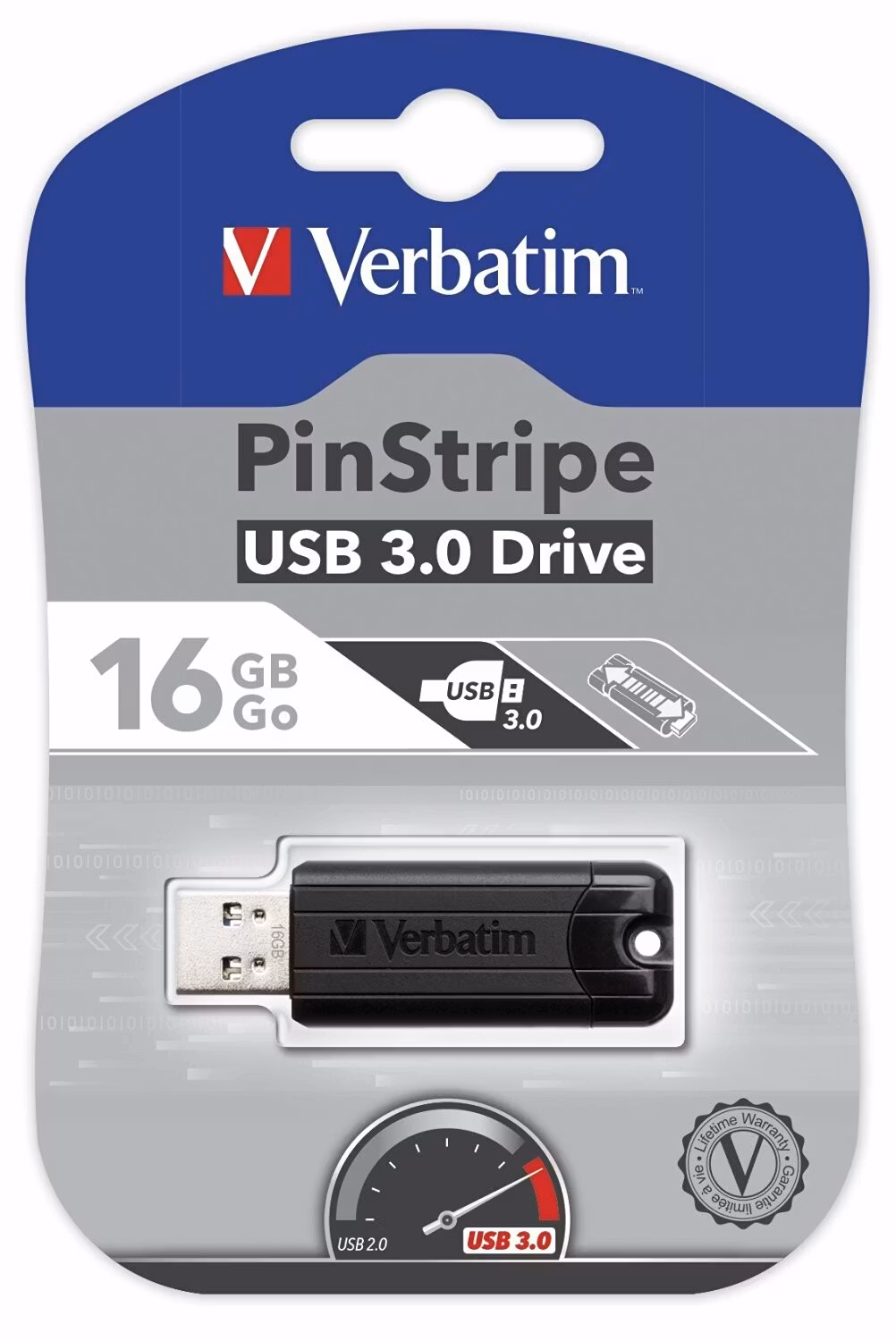 Verbatim Verbatim Store 'n' Go PinStripe black 16GB, USB 3.0 (49316)