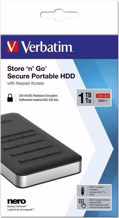 Verbatim Store 'n' Go Secure 1TB - USB 3.0 - black