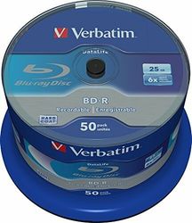 Verbatim BD-R 6x 25GB DataLife Blu-ray 50pcs Roll