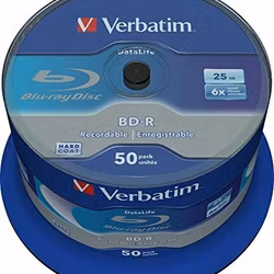 Verbatim BD-R 6x 25GB DataLife Blu-ray 50pcs Roll