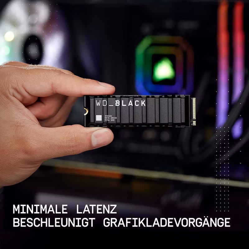 WD Black SN850X 2TB NVMe PCIe 4.0 NVMe SSD med Heatsink