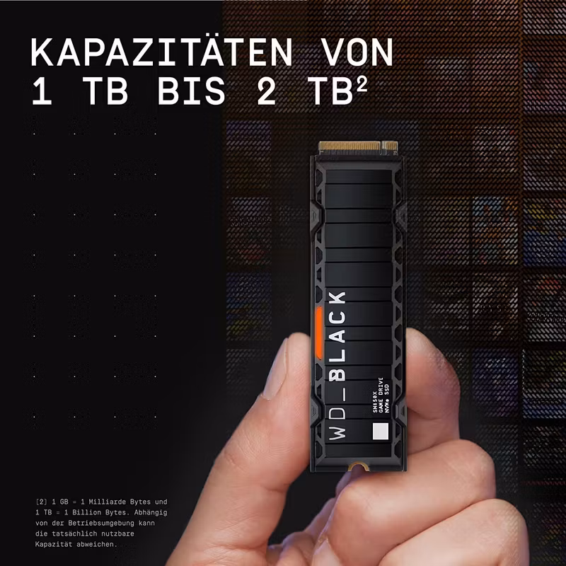 WD Black SN850X 2TB NVMe PCIe 4.0 NVMe SSD med Heatsink