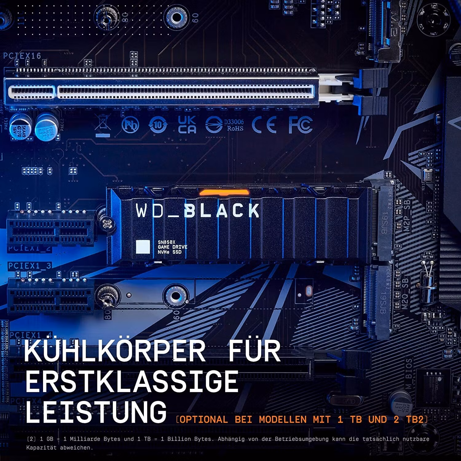WD Black SN850X 2TB NVMe PCIe 4.0 NVMe SSD med Heatsink
