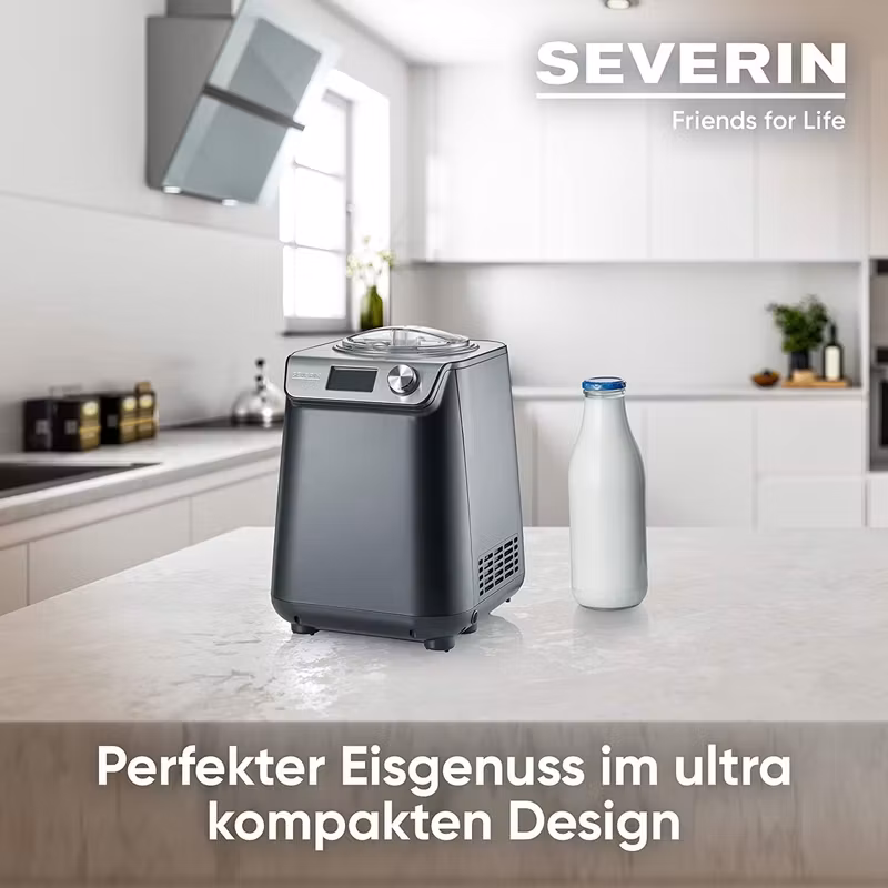 Severin kompakt glassmaskin & yoghurtmaskin EZ 7407 (svart (matt) / silver)